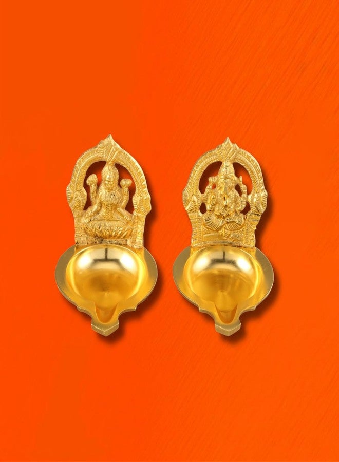 Sacch Brass Diya Set Lakshmi & Ganesh Oil Lamps for Puja, Festival Decoration and Gifting. - Image 5